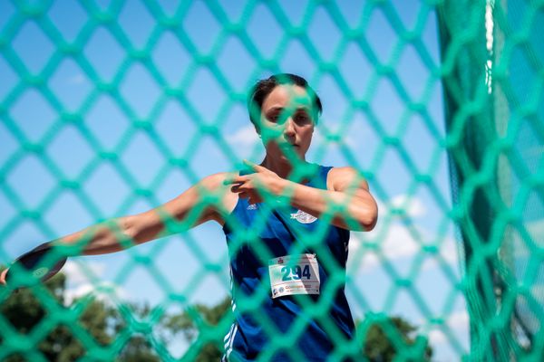 Nele Lauryn Stahl (Rukeli Trollmann e. V.) beim Diskuswurf am 02.07.2022 waehrend den NLV+BLV Leichtathletik-Landesmeisterschaften im Jahnstadion in Goettingen (Tag 1)